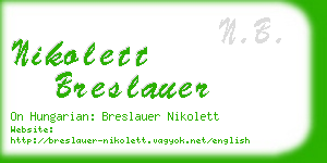 nikolett breslauer business card